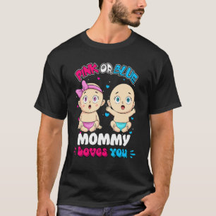 Camiseta Fiesta de Revelación de Sexo del Bebé Mamá te Ama 