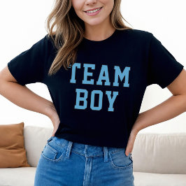 Camiseta Fiesta de revelación de sexo para bebé azul de Tea