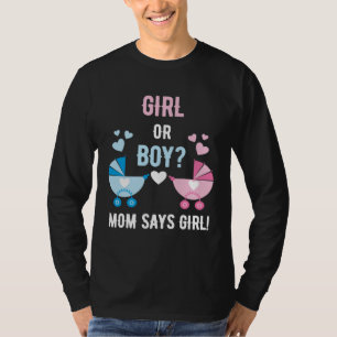 Camiseta Fiesta de Revelación del Sexo del Bebé Niño o Niña