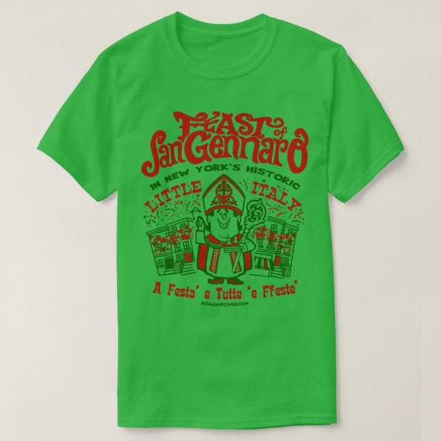 Camiseta Fiesta de San Gennaro NYC Faux Back (Diseño del anverso)
