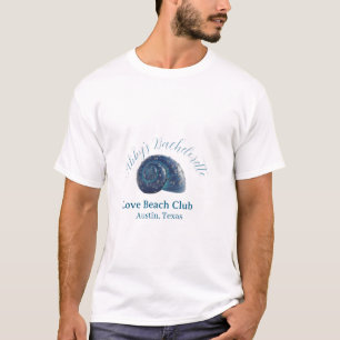 Camiseta fiesta de soltera club de playa azul concha nombre