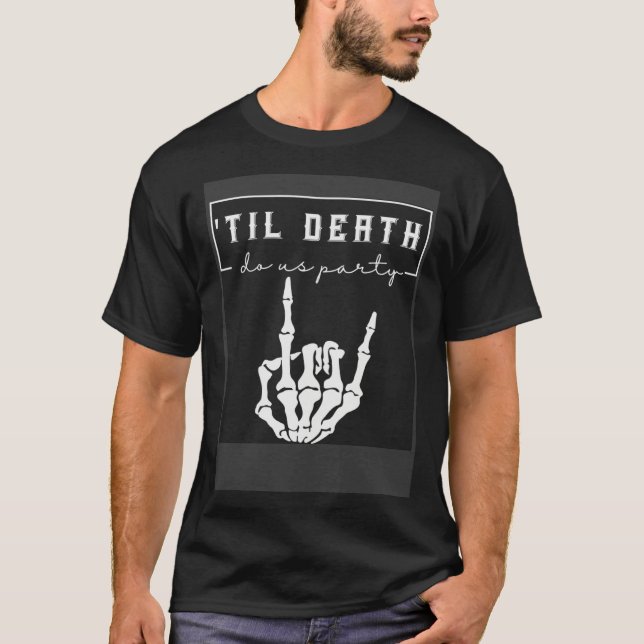 Camiseta Fiesta de Soltera de Halloween Hasta que la Muerte (Anverso)