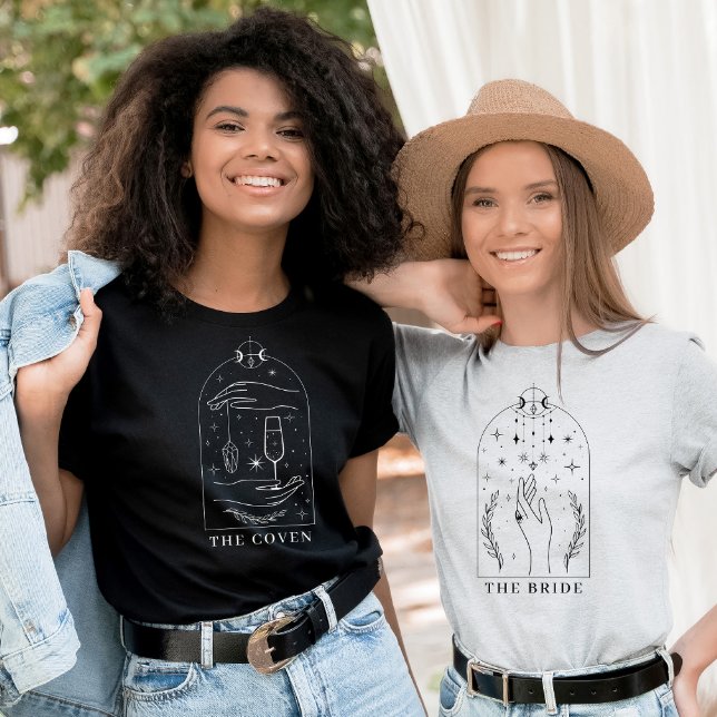 Camiseta Fiesta de Soltera de Tarjeta del Tarot Mística La  (The Bride and The Coven Mystical Tarot Card Bachelorette Party Matching T-shirts)