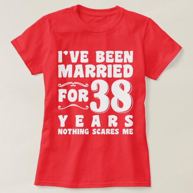 Camiseta Fiesta de Soltera Después de 38 Años de Casada (Diseño del anverso)
