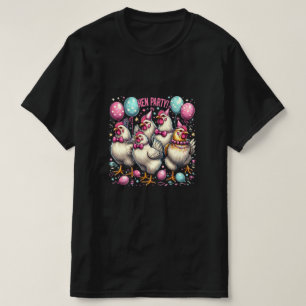 Camiseta ¡FIESTA DE SOLTERA! Diseño de Celebración de Pollo
