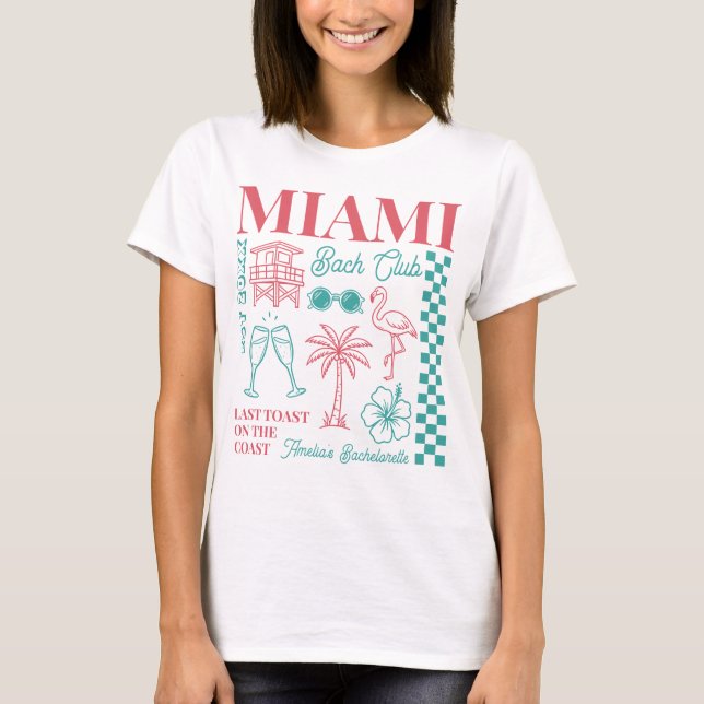 Camiseta Fiesta de Soltera en la Playa Retro Doodle Boceto  (Anverso)