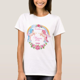 Camiseta Fiesta de solteras de unicornio personalizada