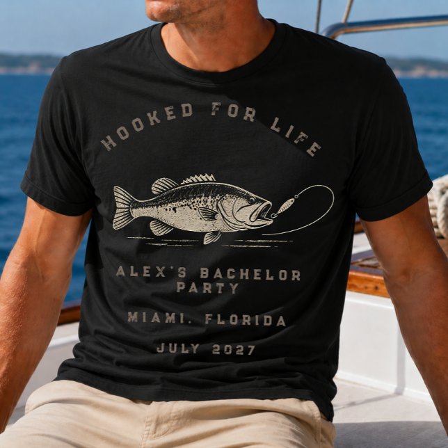 Camiseta Fiesta de soltero con tema de pesca personalizada (Subido por el creador)