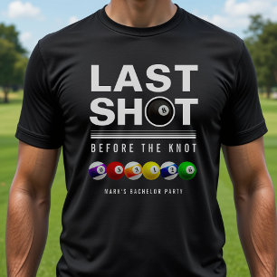 Camiseta Fiesta de Soltero de Billar Último Disparo Bola de