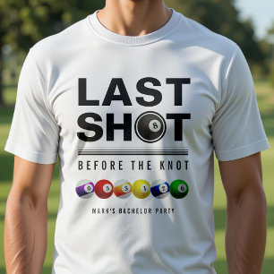 Camiseta Fiesta de Soltero de Billar Último Disparo Bola de