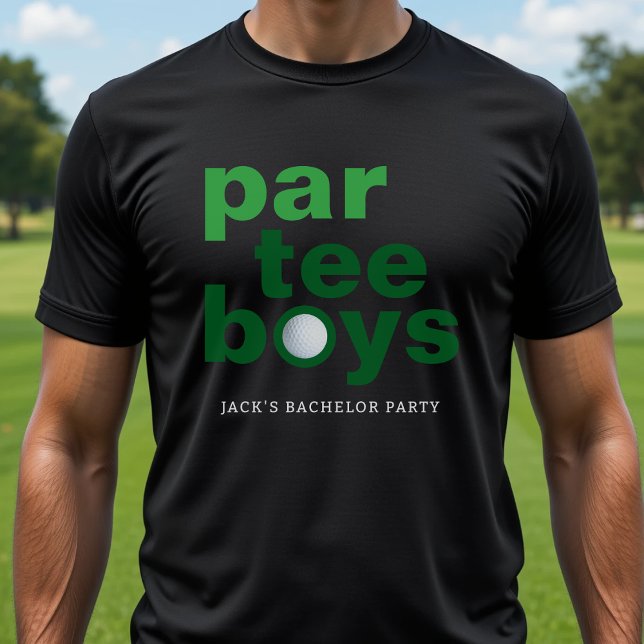 Camiseta Fiesta de Soltero de Golf Par Tee Chicos Negro (Golf Bachelor Party Par Tee Boys Black shirt)