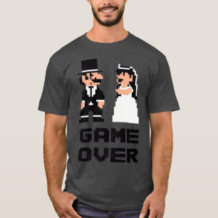 Camiseta Fiesta de Soltero Game Over, Cómic de Novia y Novi