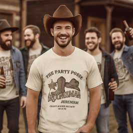 Camiseta Fiesta de soltero vaquero del grupo de amigos del 