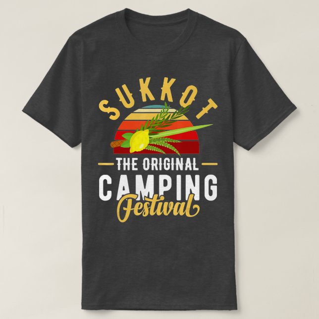 Camiseta Fiesta de tabernáculos con Lulav y Etrog o Sukko (Diseño del anverso)