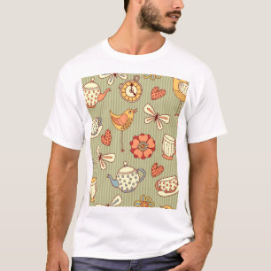 Camiseta Fiesta de té de verano: patrón sin foco