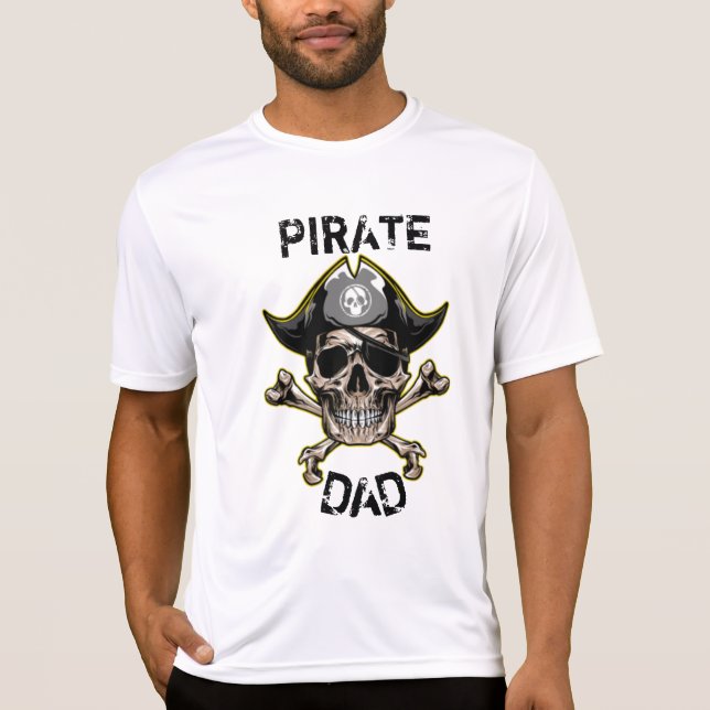 Camiseta Fiesta de tema pirata de cráneo adulto cruza hueso (Anverso)