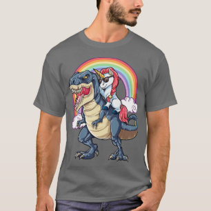 Camiseta Fiesta de Unicornio montando dinosaurio TRex Funny