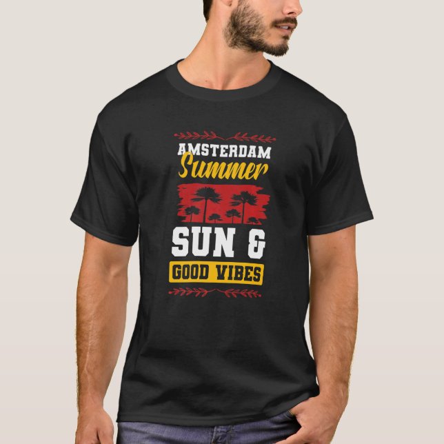 Camiseta Fiesta de verano de vacaciones de Amsterdam (Anverso)