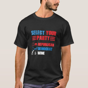 Camiseta Fiesta de vinos políticos Impresión republicana de