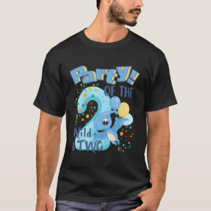 Camiseta Fiesta De Wild Y 2 Niño Dino De Cumpleaños