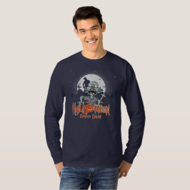 Camiseta Fiesta de Zombie de Halloween | Hombres Manga Larg