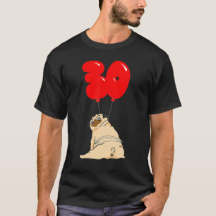 Camiseta Fiesta del aniversario de cumpleaños 30 de Fat Pug