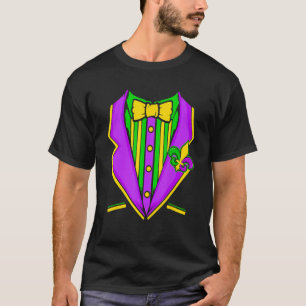 Camiseta Fiesta del Carnaval de Mardi Gras Tuxedo hombres v