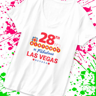Camiseta Fiesta del Cumpleaños de Las Vegas - Cumpleaños 28