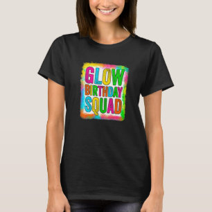 Camiseta Fiesta del grupo de Fiesta 80s Glow Birthday Squad