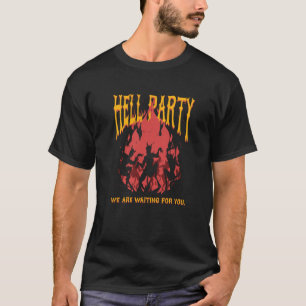 Camiseta Fiesta del Infierno Bailando Diablo Satanás Demoni