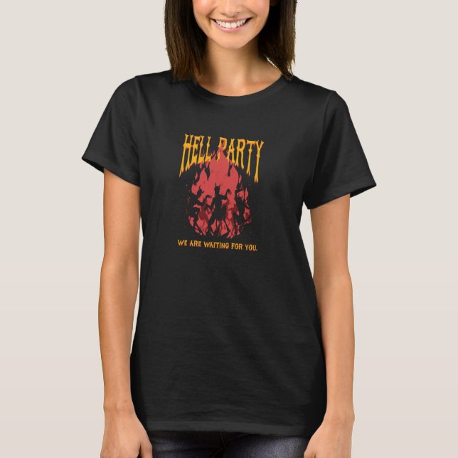Camiseta Fiesta del infierno bailando el diablo Satan Demon (Anverso)