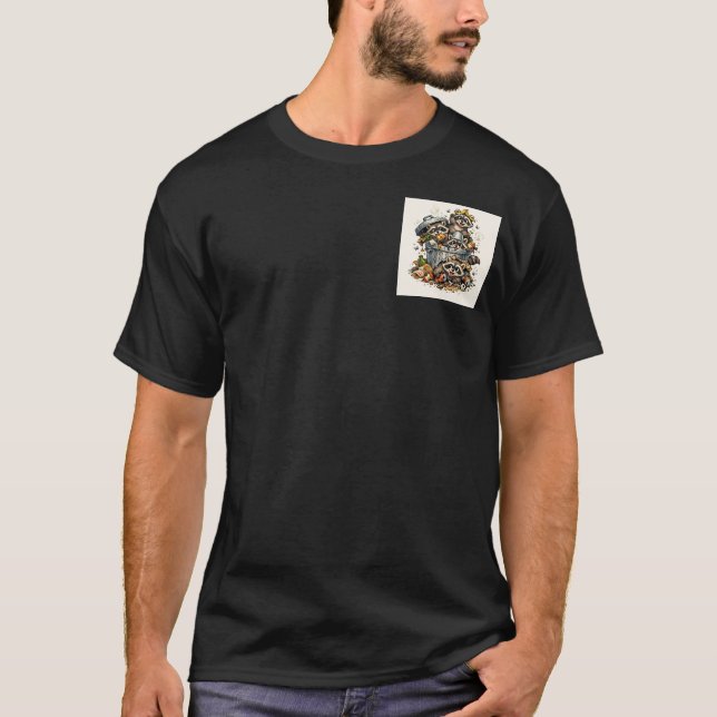 Camiseta Fiesta del Mapache de Basura (Anverso)