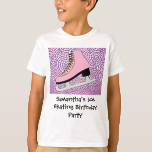 Camiseta Fiesta del patinaje de hielo, patín rosado