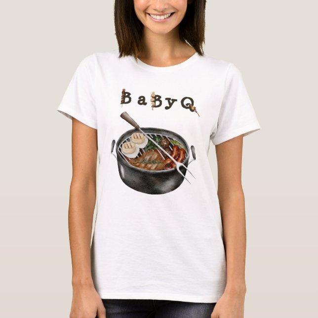 Camiseta Fiesta del patio trasero de barbacoa madre Baby Sh (Anverso)