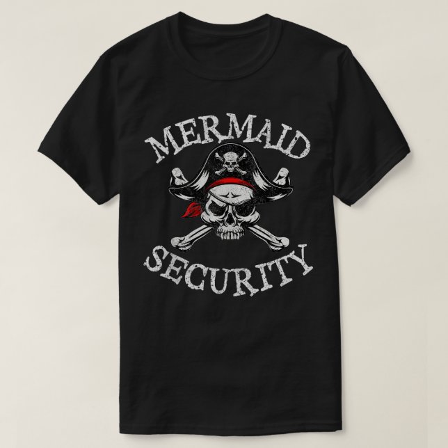 Camiseta Fiesta del pirata de seguridad de la sirena de pap (Diseño del anverso)