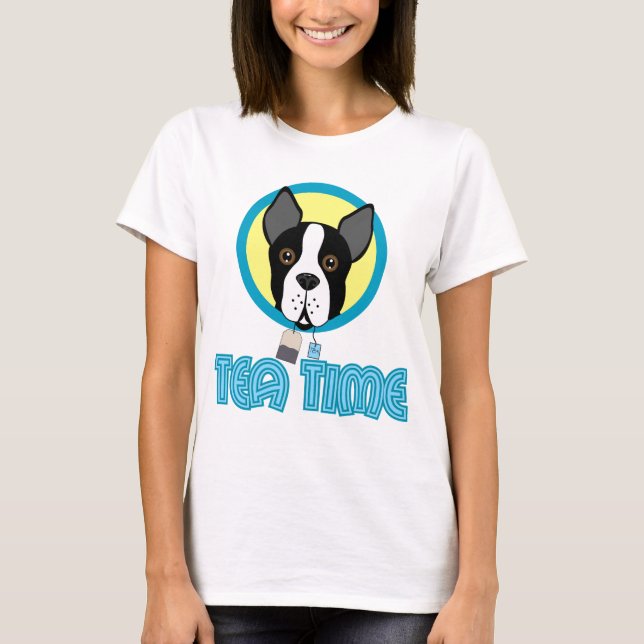 Camiseta Fiesta del té de Boston Terrier (Anverso)