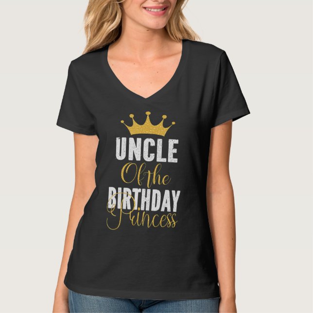 Camiseta Fiesta Del Tío De Los Chicas Princesas De Cumpleañ (Anverso)