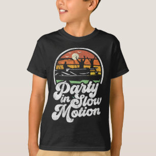 Camiseta Fiesta en cámara lenta Retro divertido barco pontó