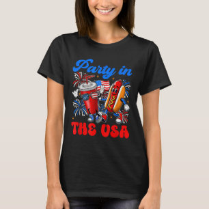 Camiseta Fiesta En Ee.Uu. 4 De Julio Cute Soda Y Hotdog