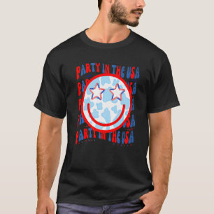 Camiseta Fiesta en EE. UU. Cara Feliz Vaca Patrón 4 de Jul