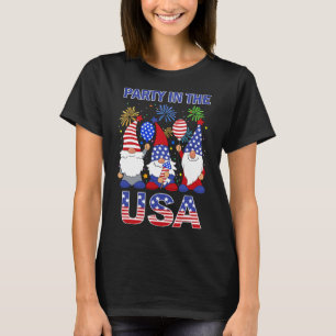 Camiseta Fiesta En La Bandera De Gnome Patriótico Estadouni