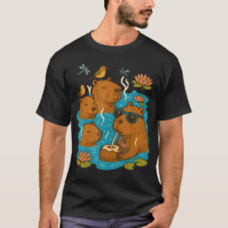 Camiseta Fiesta en la Piscina de Capibara Relajante Diverti