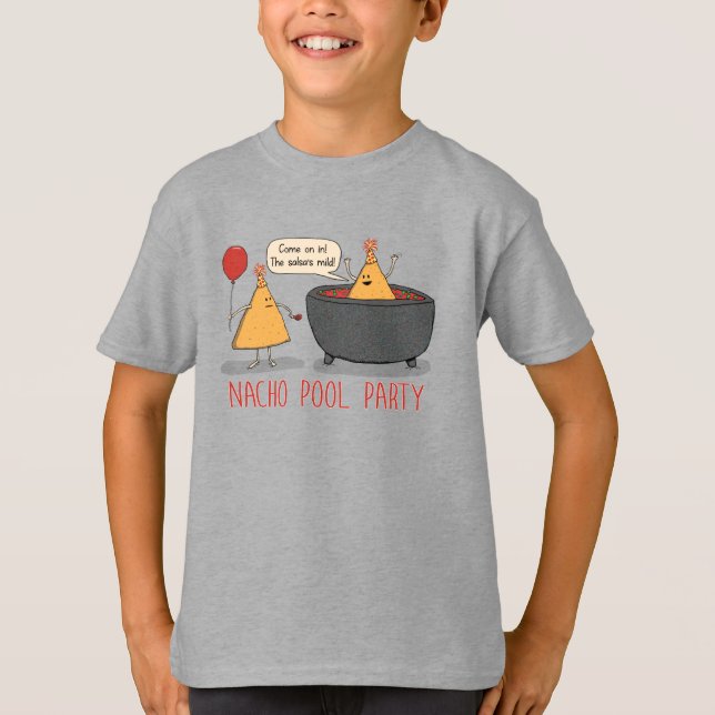 Camiseta Fiesta en la piscina linda y divertida del Nacho (Anverso)