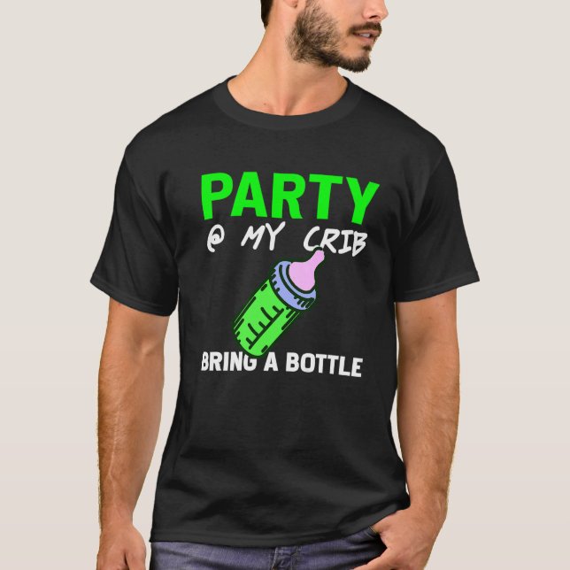 Camiseta Fiesta En Mi Cuna Trae Una Botella De Bebé Present (Anverso)