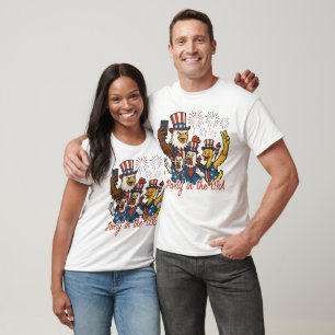 Camiseta Fiesta en USA Patriotic Animals