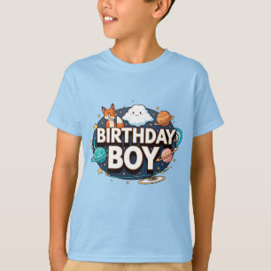 Camiseta Fiesta Espacial del Niño Cumpleañero