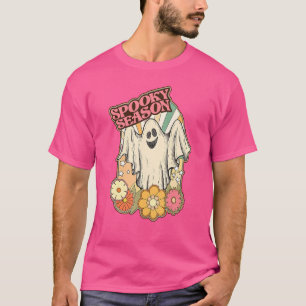Camiseta Fiesta Fantasma Retro Espeluznante Floral Lindo Ni