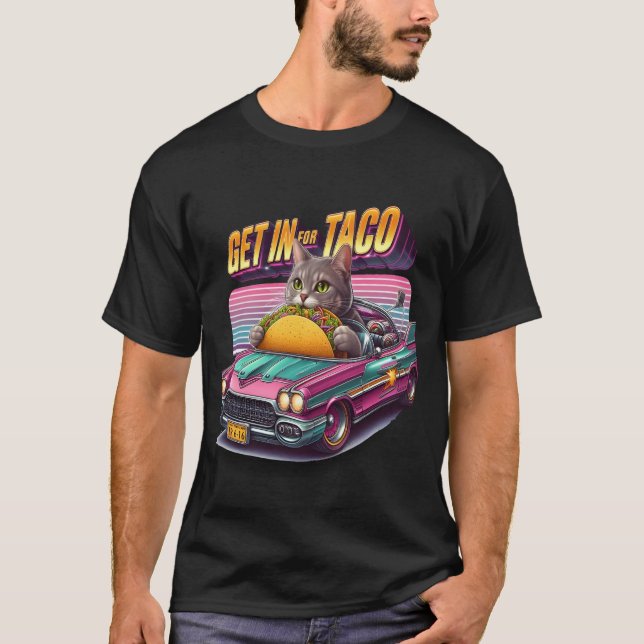 Camiseta Fiesta felina en pista rosa (Anverso)
