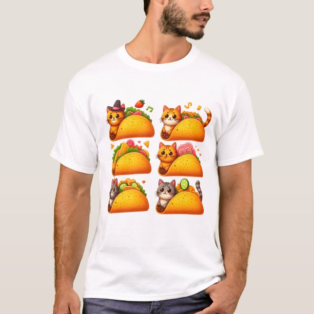Camiseta Fiesta felina en un taco (Anverso)