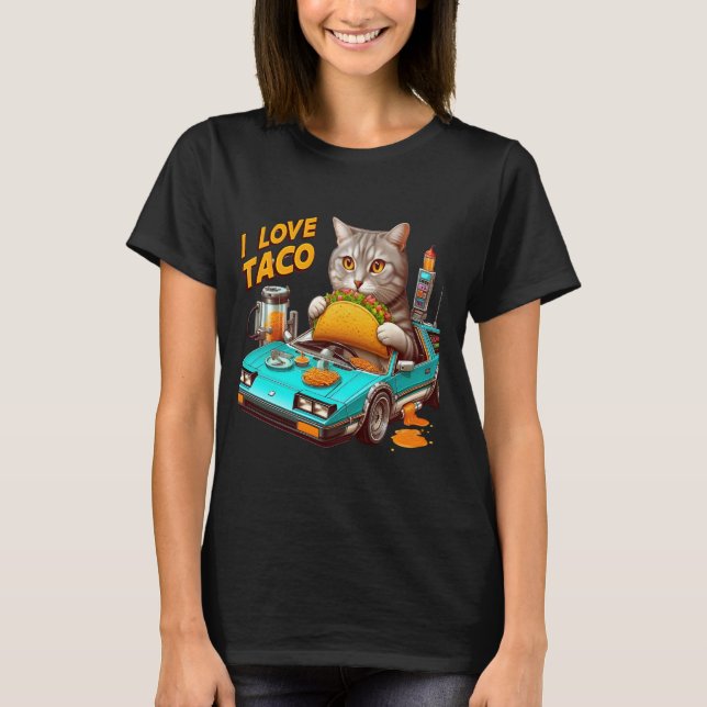 Camiseta Fiesta felina que amo el taco (Anverso)